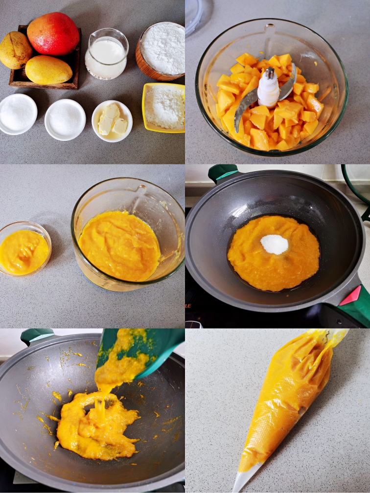 巨好吃‼️Q弹香甜软糯🥭芒果流心麻薯的做法 步骤2