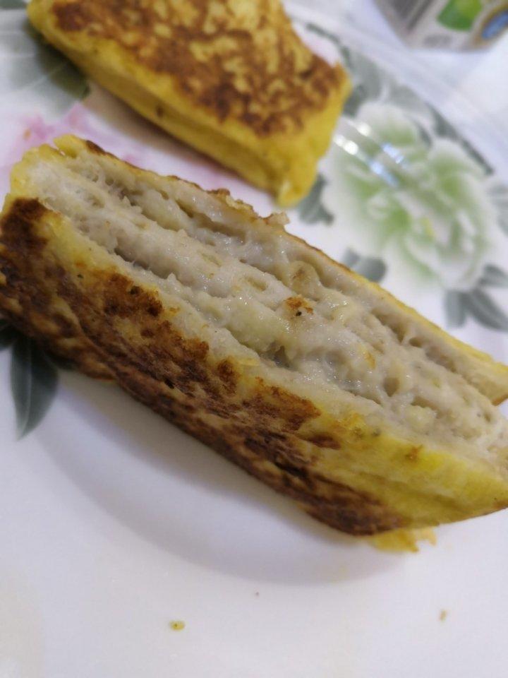 简单早餐香蕉夹心土司
