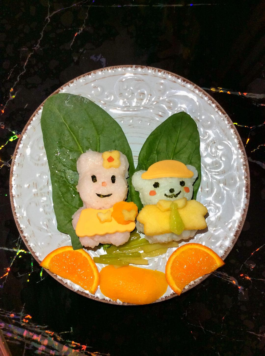 卡通儿童餐（瑞瑞和熊熊）的做法