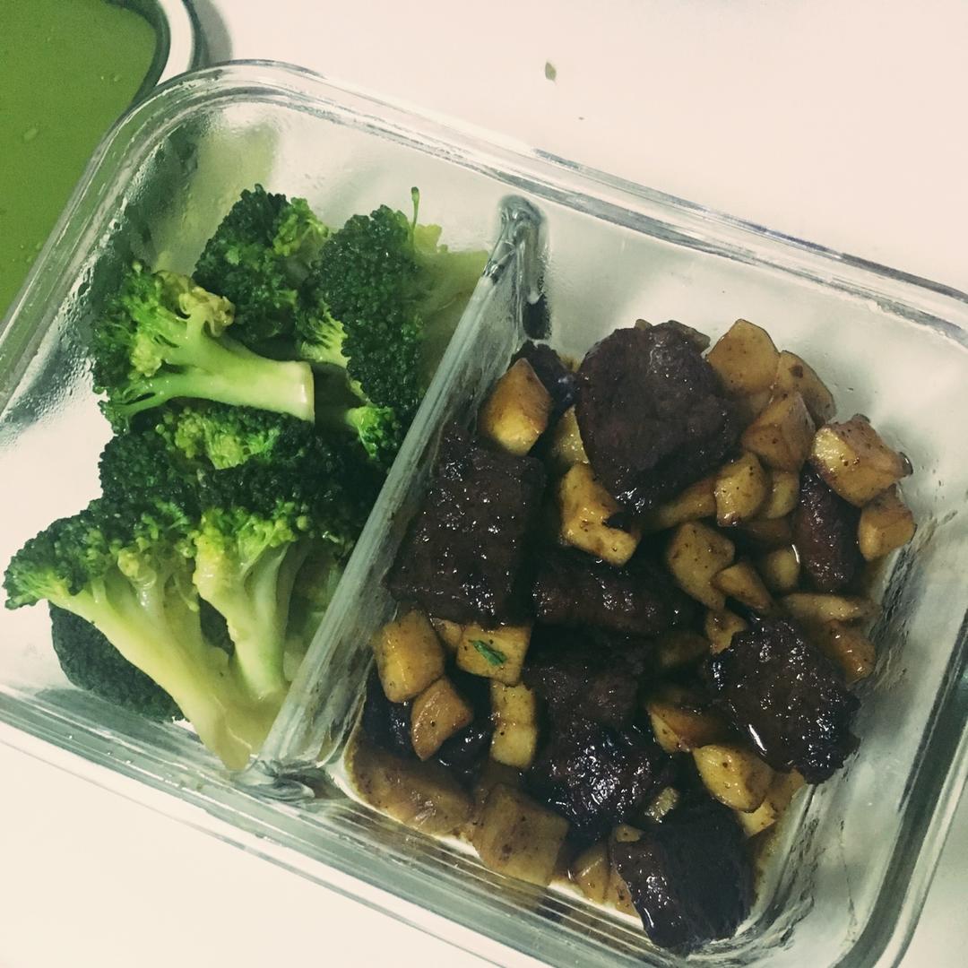 黑胡椒杏鲍菇牛肉粒