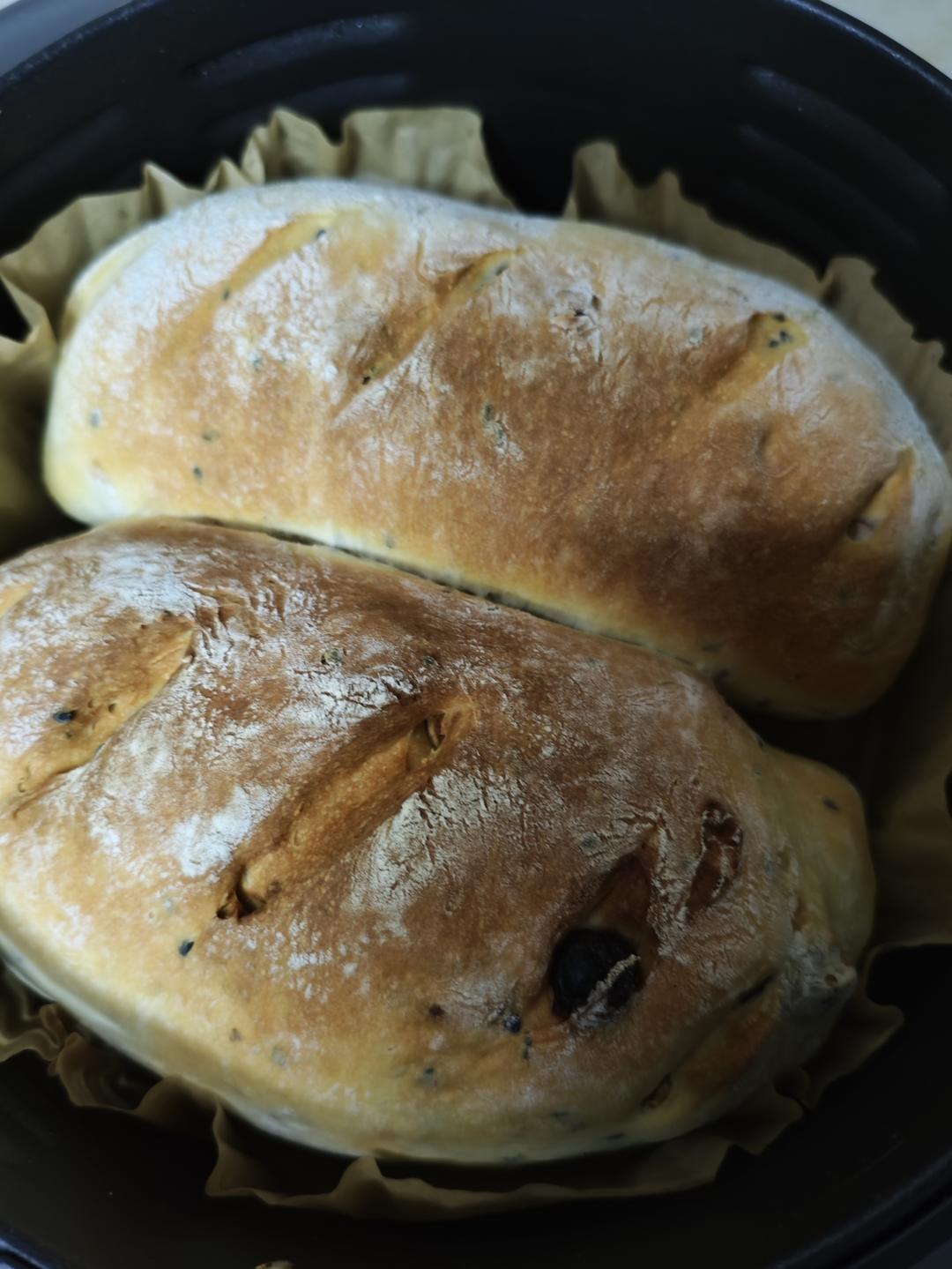 无糖无油的黑芝麻核桃面包(空气炸锅)