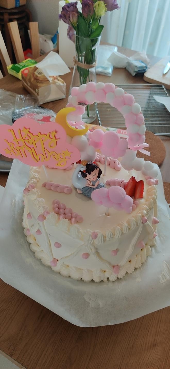 生日蛋糕—6岁女宝的8寸birthday cake的做法