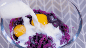电饭锅版紫薯发糕 宝宝辅食食谱的做法 步骤4