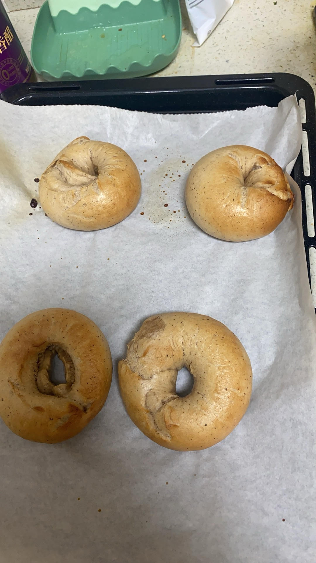 蓝莓贝果｜无油低糖！健康好吃的早餐面包