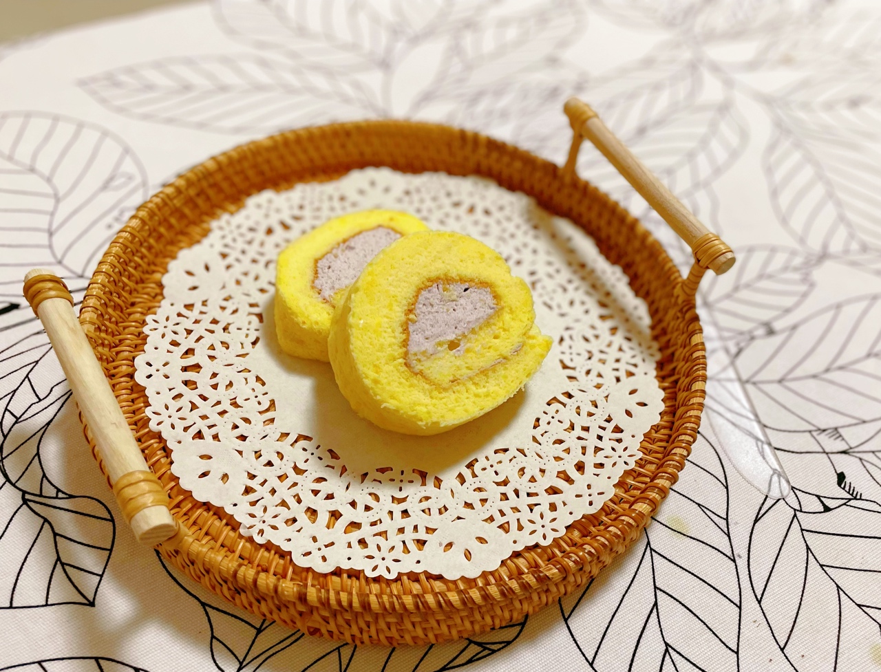 湿润厚实的椰香芋泥蛋糕卷的做法
