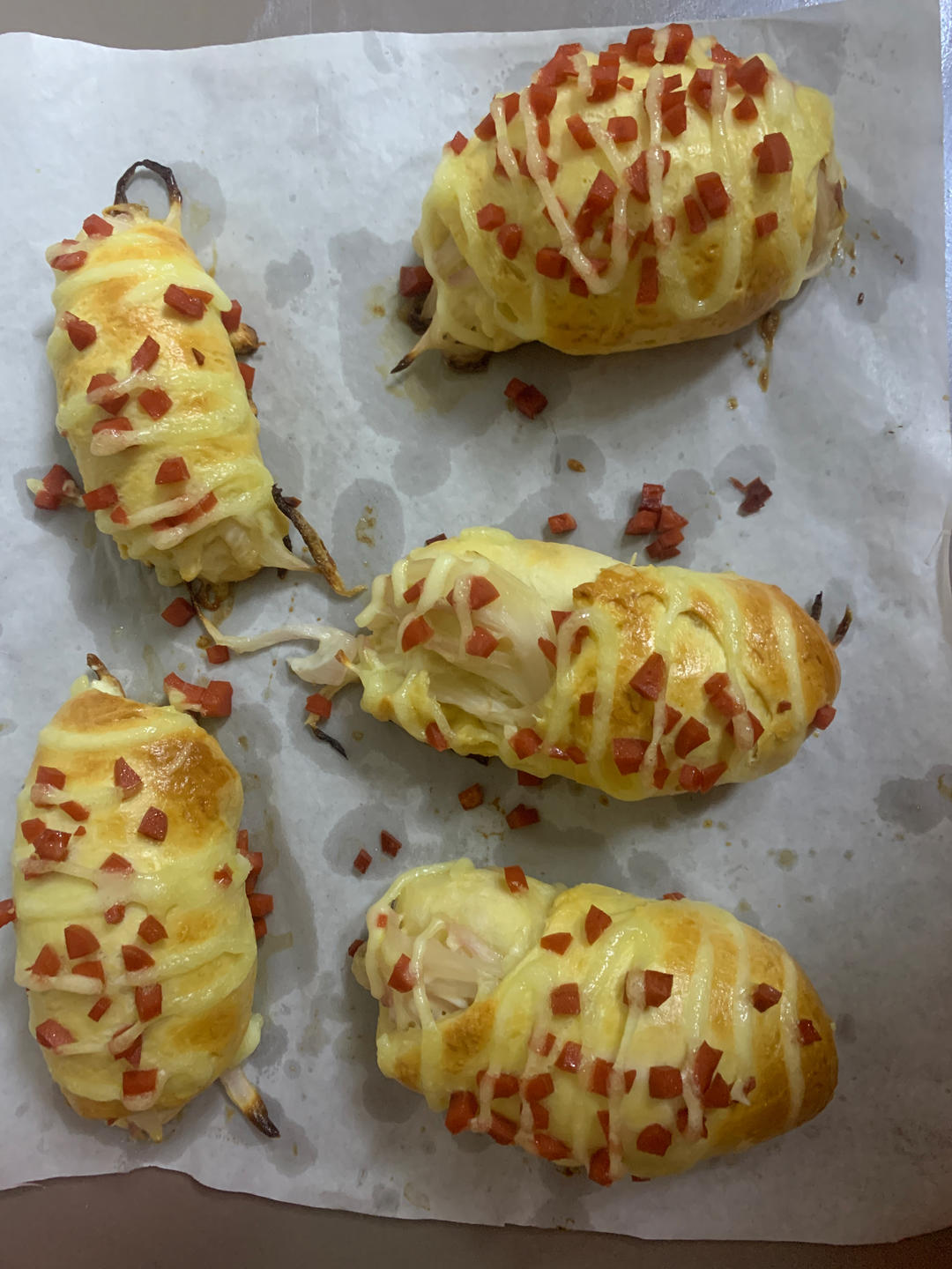 香葱火腿肉松面包