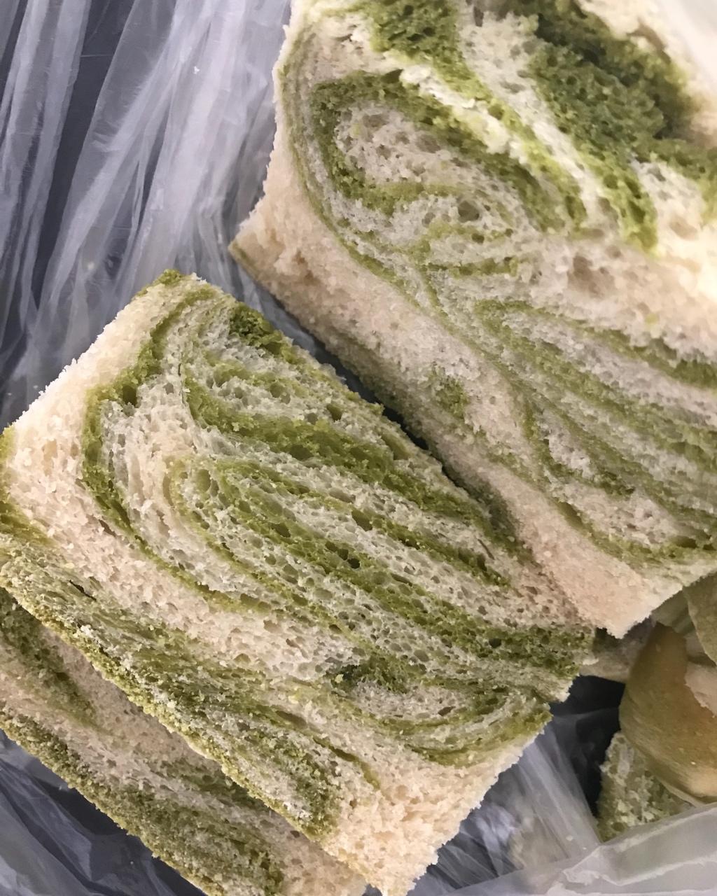 汤种抹茶大理石纹吐司（水立方模）