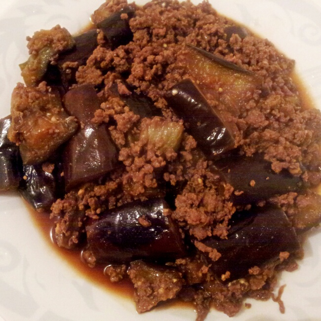 红烧肉末茄子