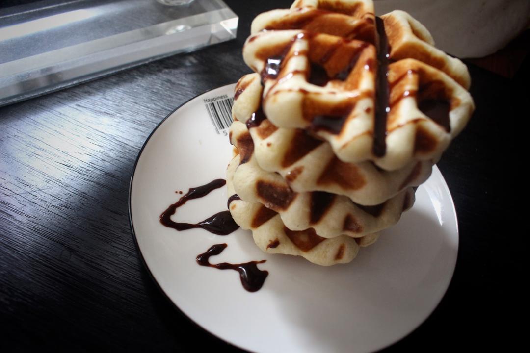 爆浆芝士培根华夫饼（酵母版）