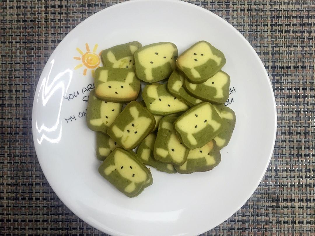 抹茶兔兔曲奇（比熊猫简单！超详细实物图+超良心手绘图）