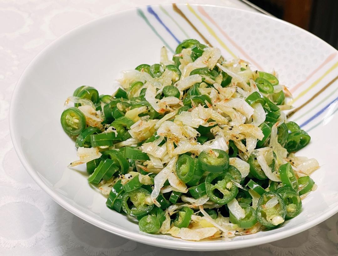 线椒炒虾皮的做法