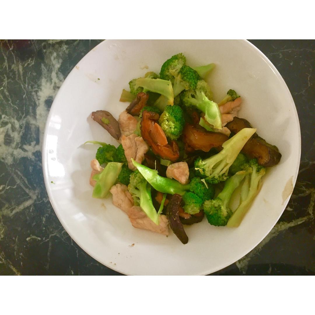 蓝瘦香菇
（西蓝花瘦肉炒香菇）