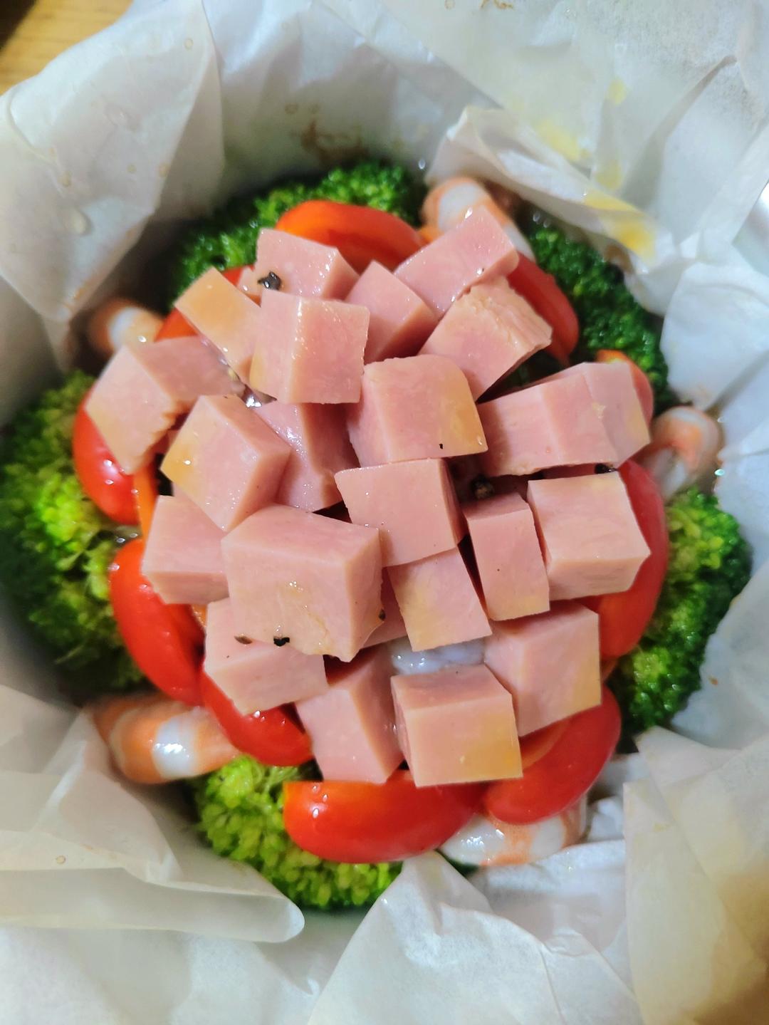 蔬菜鲜虾蛋糕