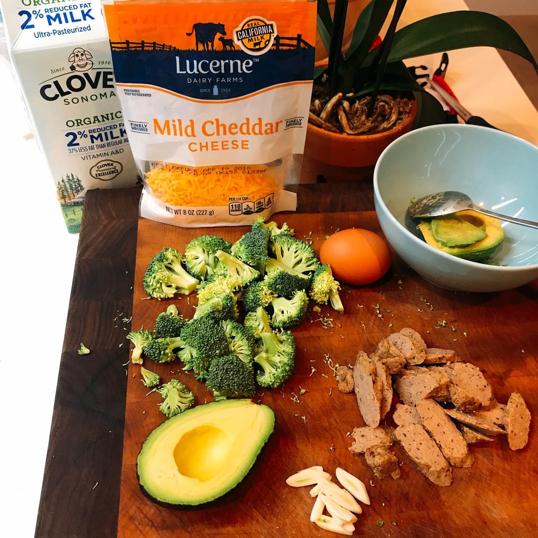 小清新牛油果火腿意面