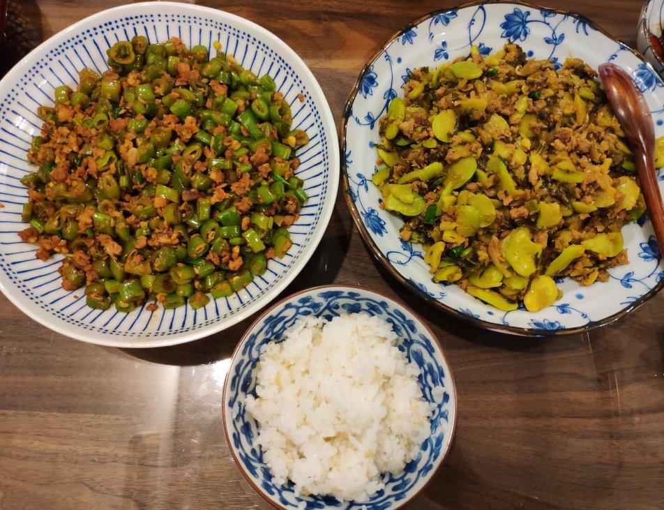 肉沫豆角下饭菜