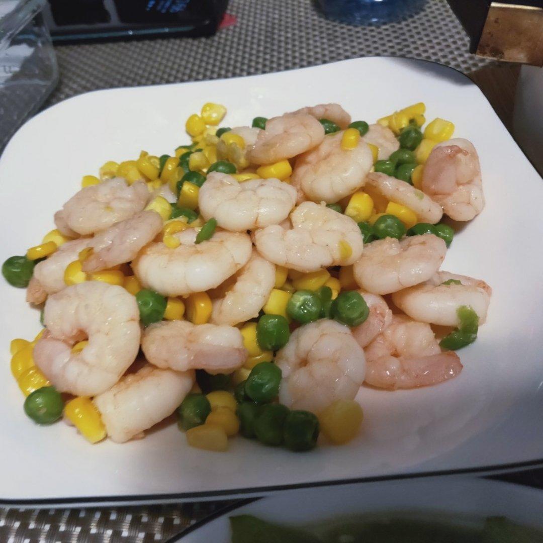 虾仁炒玉米青豆