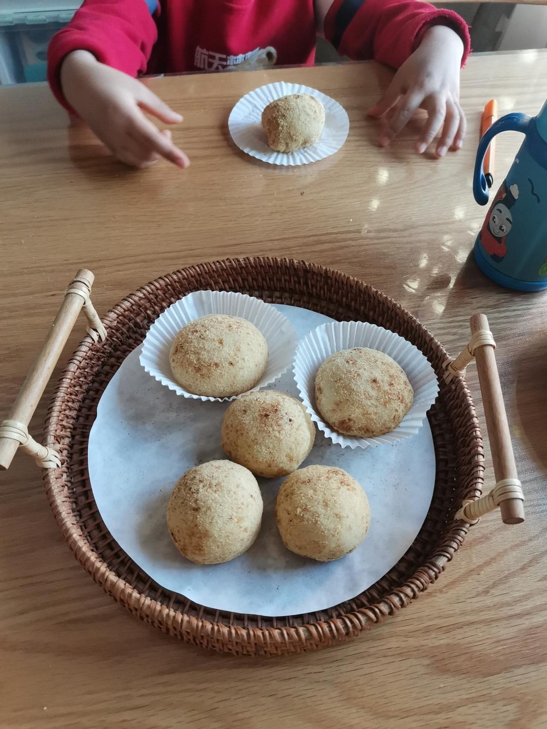 免烤箱！凉了也不硬！糯叽叽的芋泥肉松麻薯！