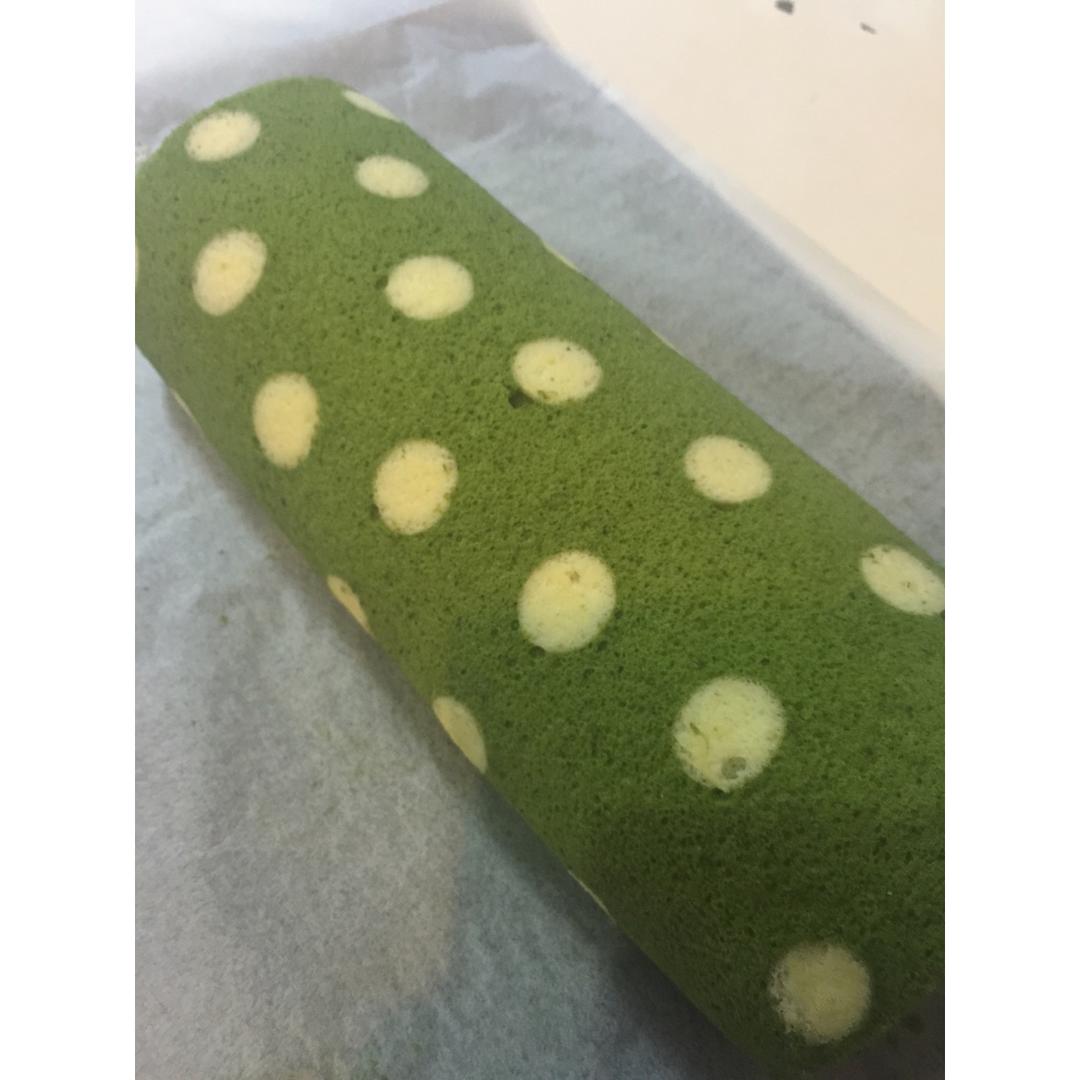 抹茶波点（条纹）蛋糕卷
