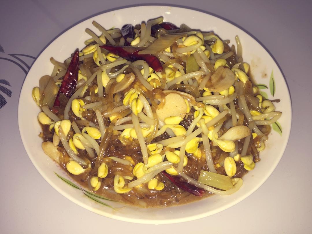 豆芽炒粉丝