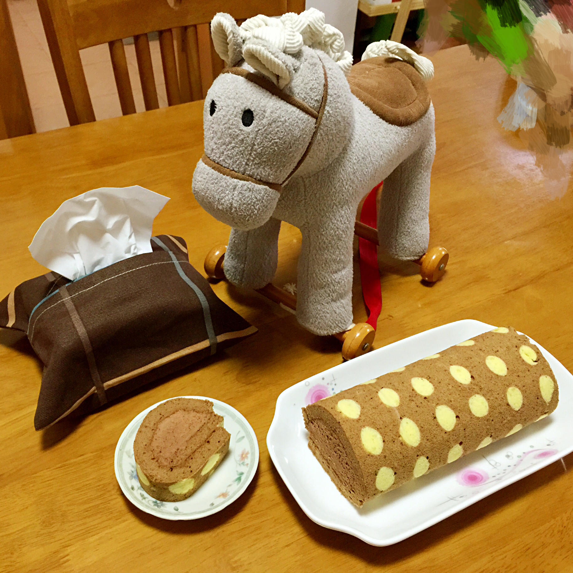 波点巧克力蛋糕卷