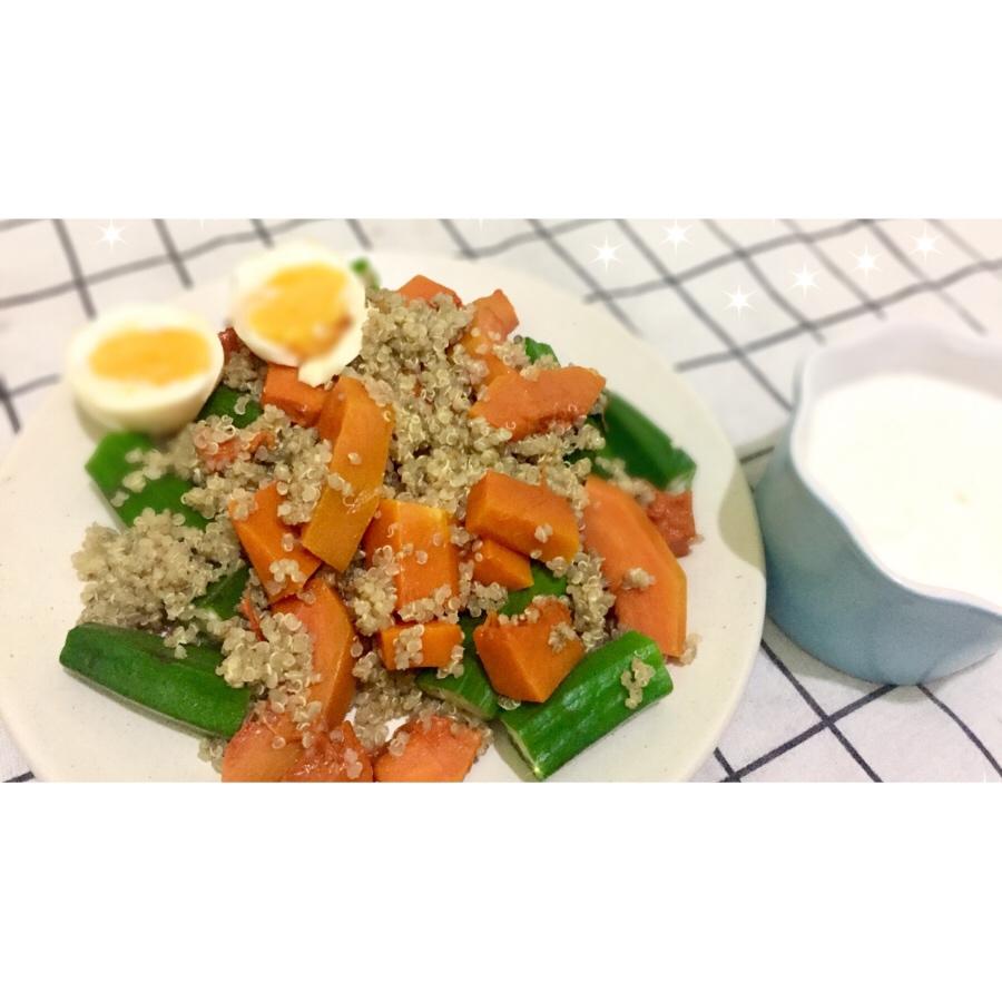 【山姆厨房】南瓜虾仁蒸藜麦
