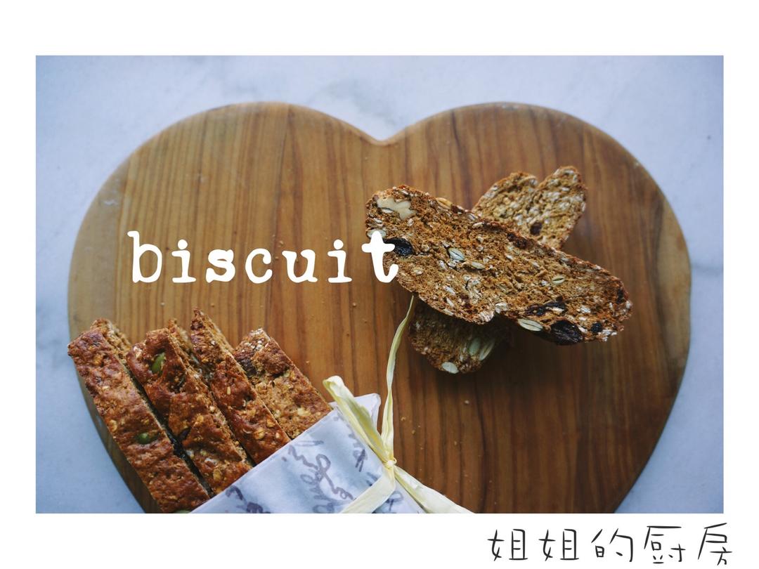 【健康零食】燕麦坚果意式脆饼