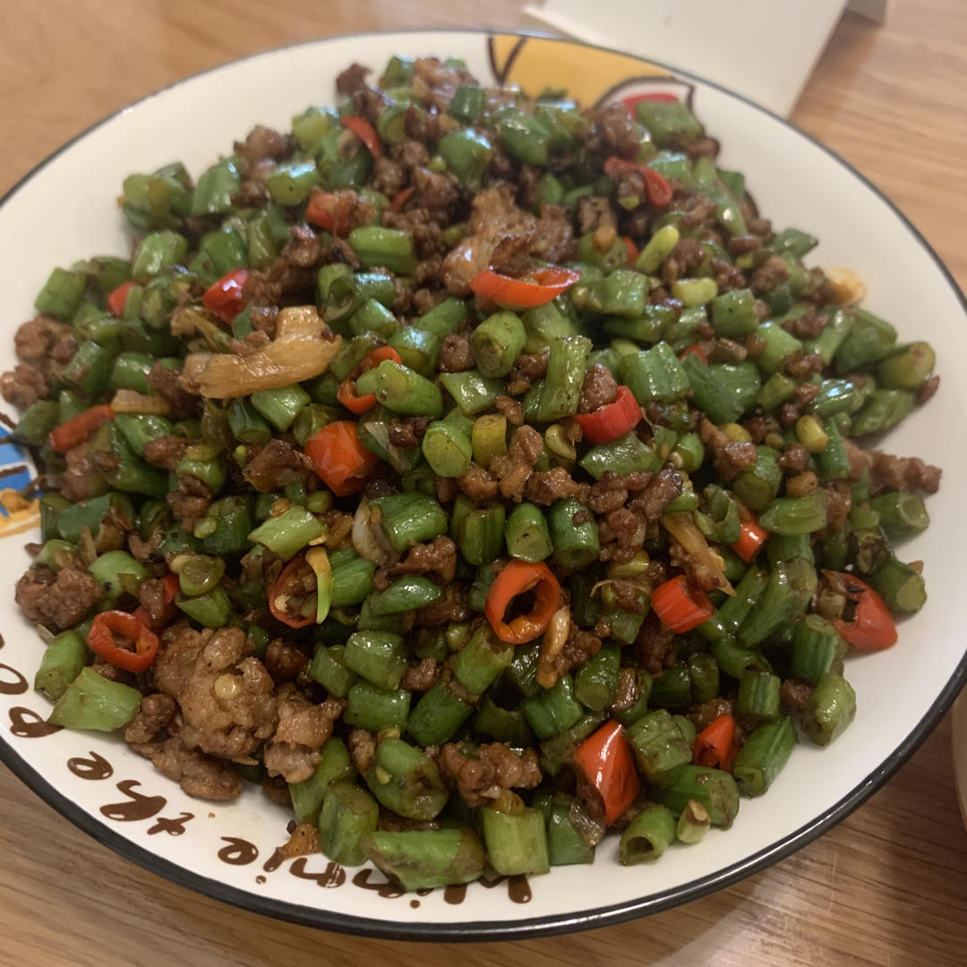 肉沫豆角下饭菜