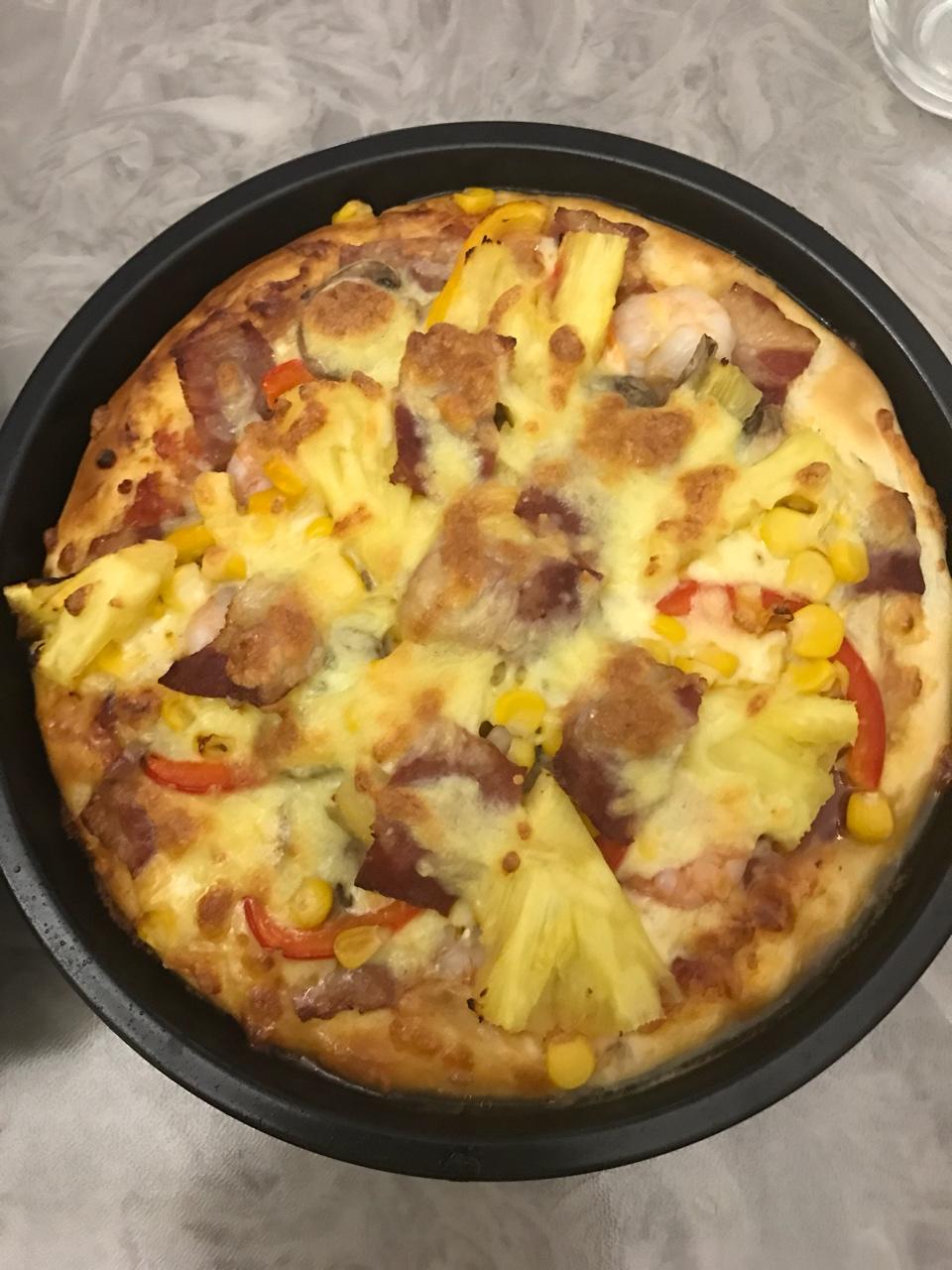 培根虾仁披萨的做法