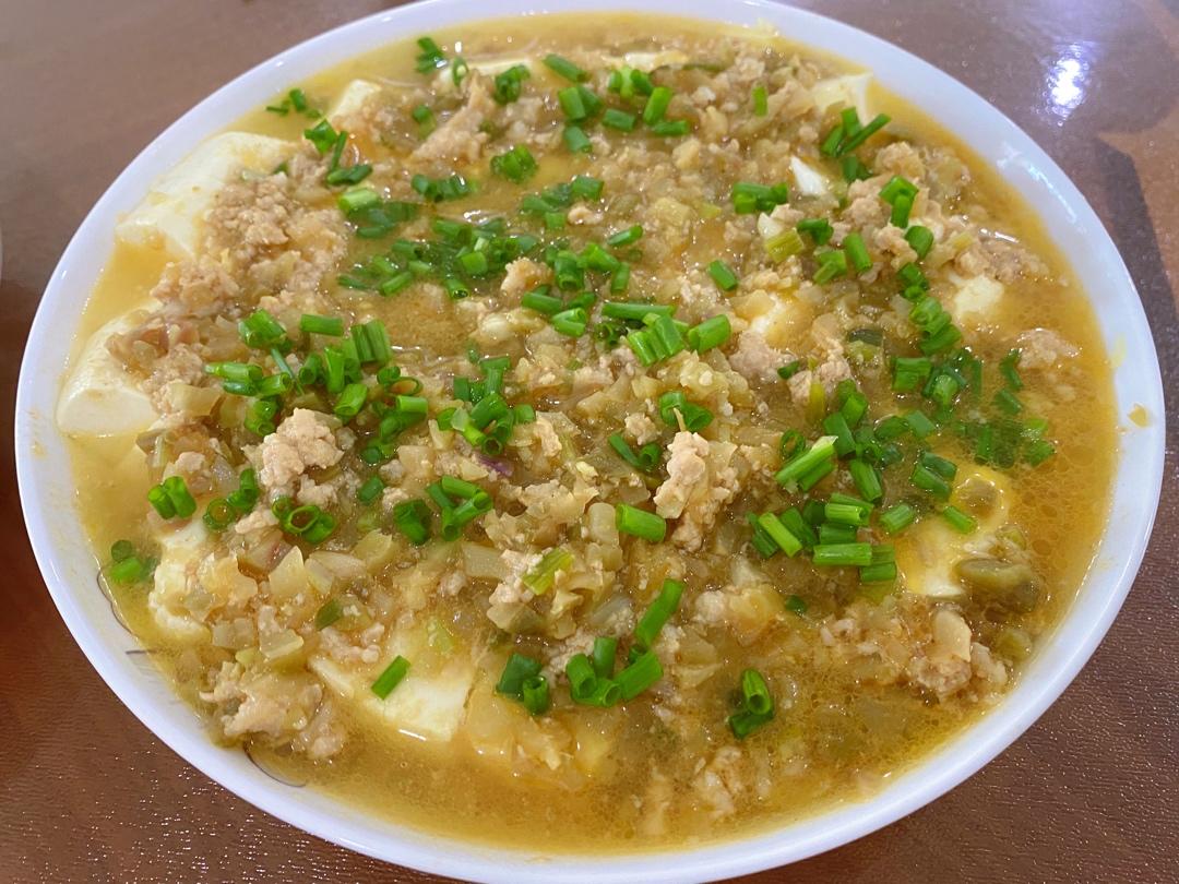 榨菜肉末蒸豆腐