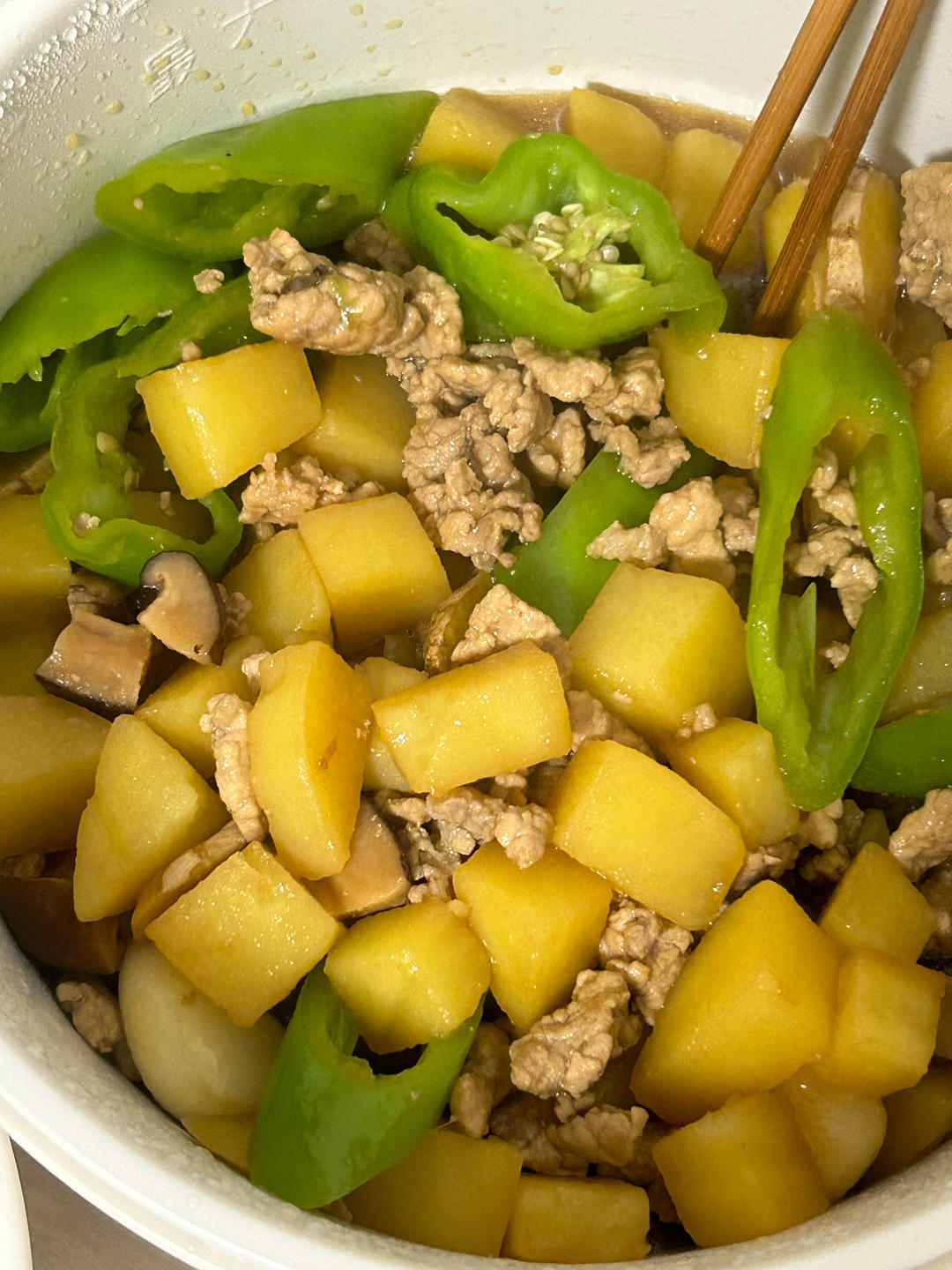 ㊙️香菇土豆肉沫拌饭❗️比外卖还好吃