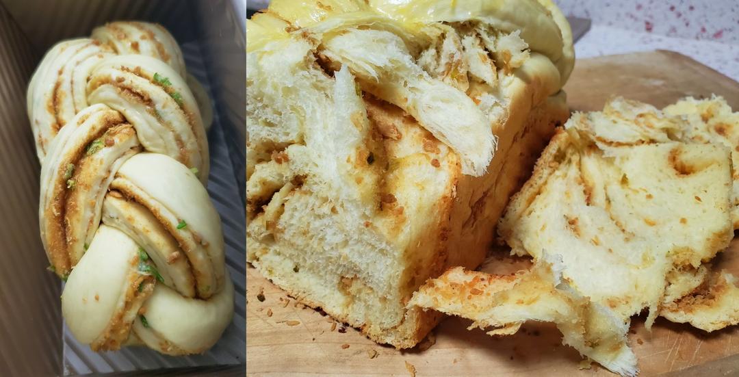 香葱肉松手撕吐司