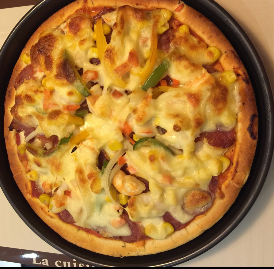 【鲜虾仁培根披萨】