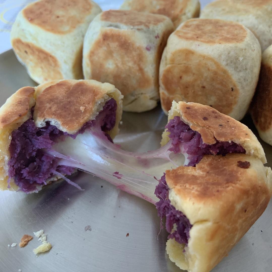 网红爆浆香芋紫薯仙豆糕，只需一口平底锅