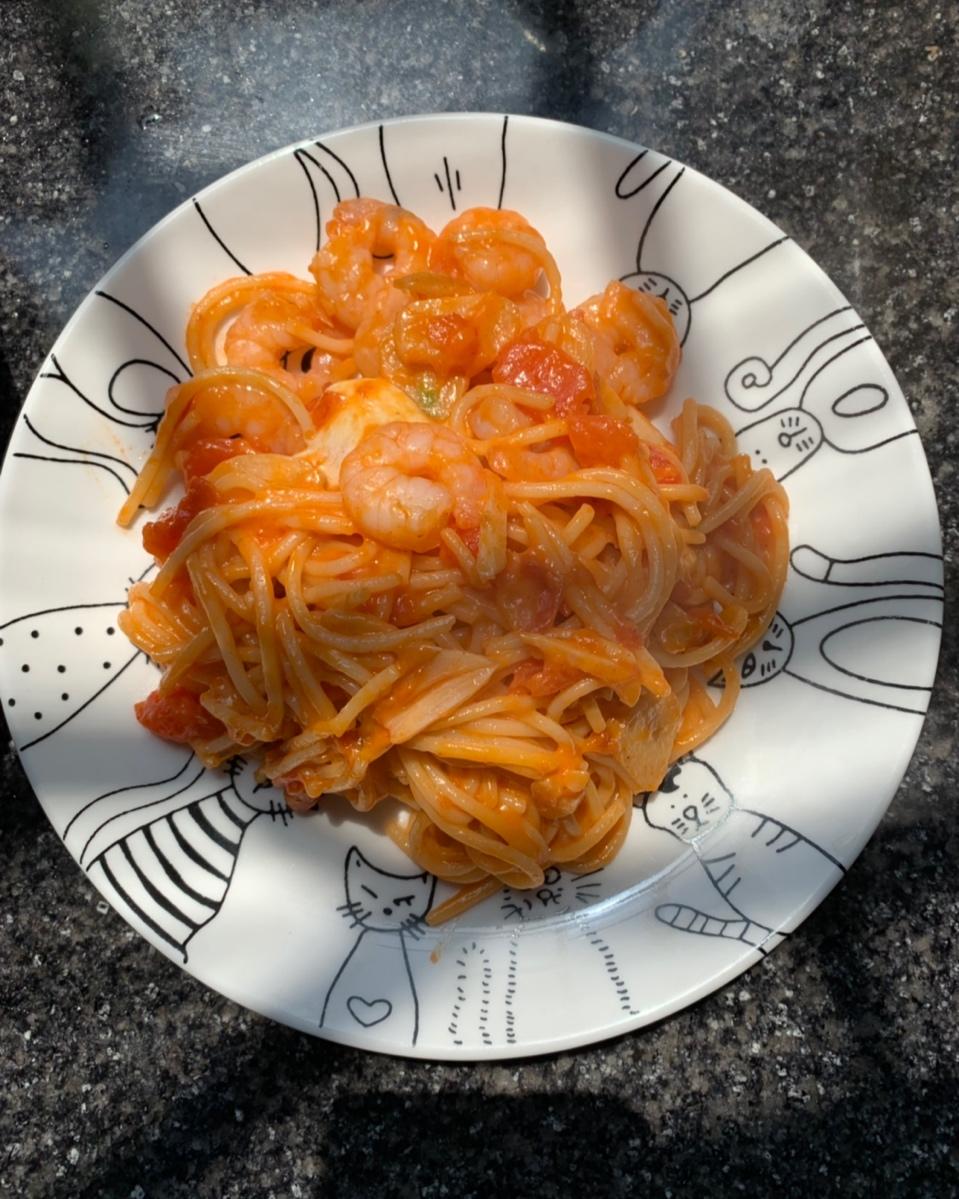 虾仁番茄意大利面