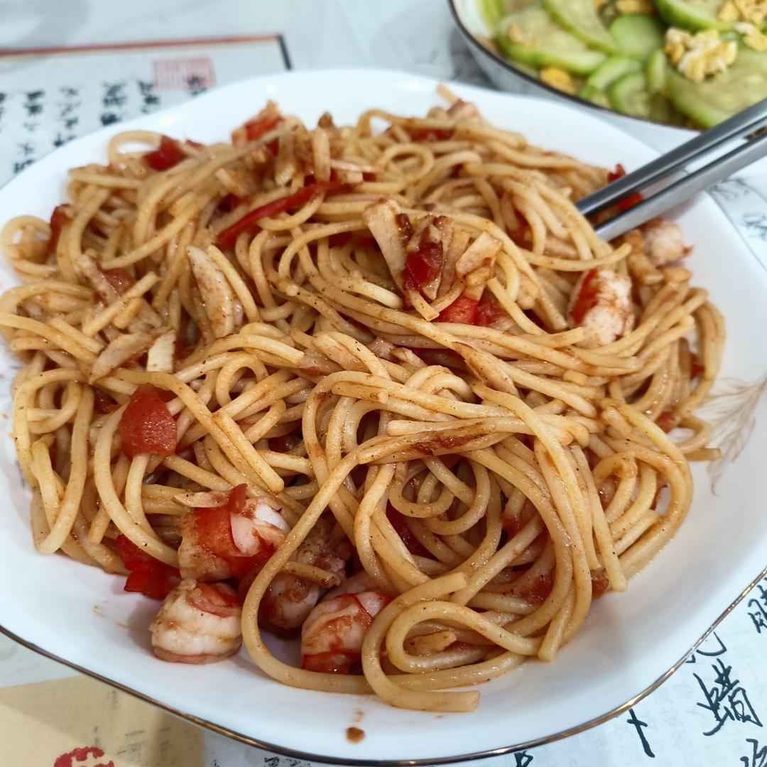 番茄虾仁意面（浓香美味）
