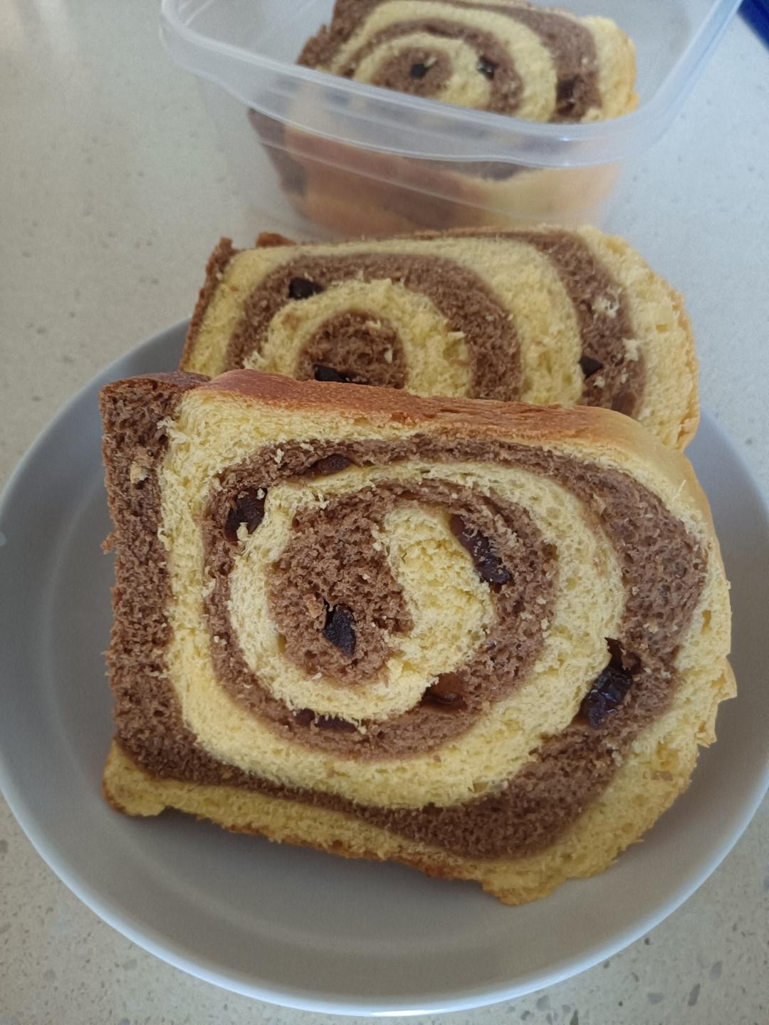 双色可可吐司/面包机一次发酵