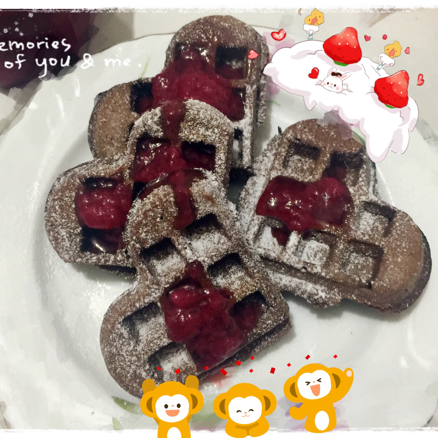 可可糯米华夫饼