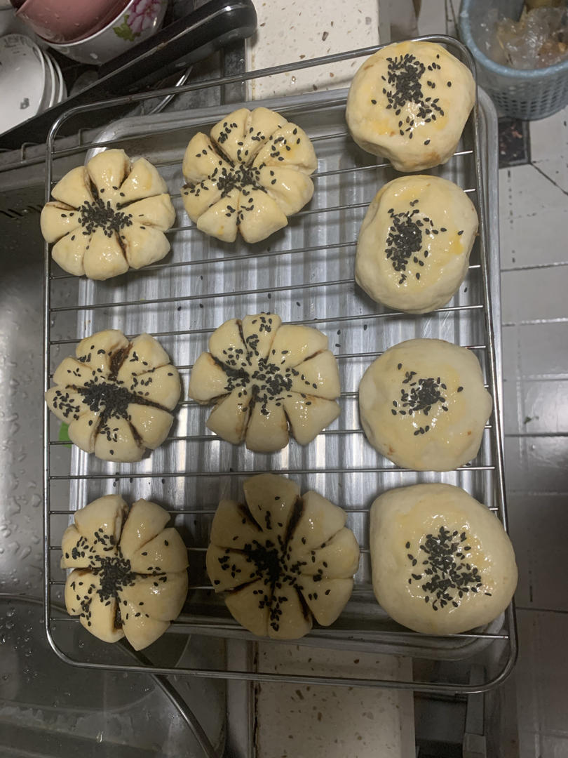 豆沙面包（毛毛虫面包、花朵面包）