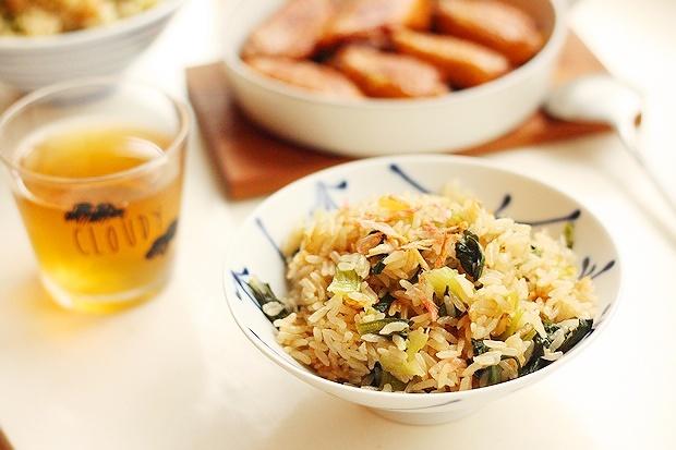 干贝青菜焖饭的做法