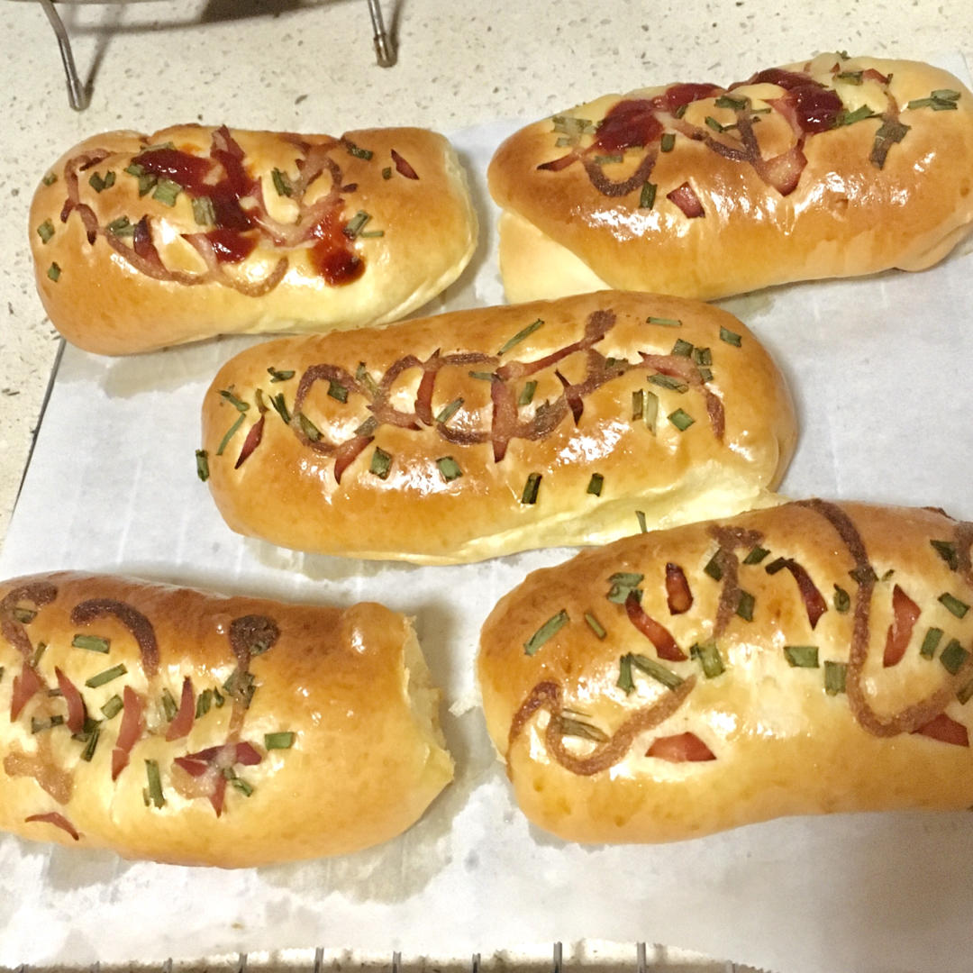 香葱火腿肉松面包