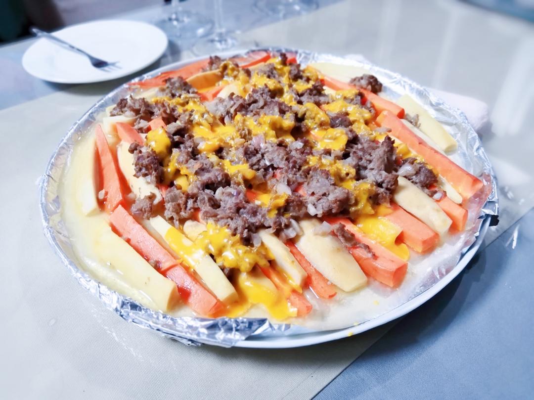 奶酪黑胡椒牛肉烤杏鲍菇