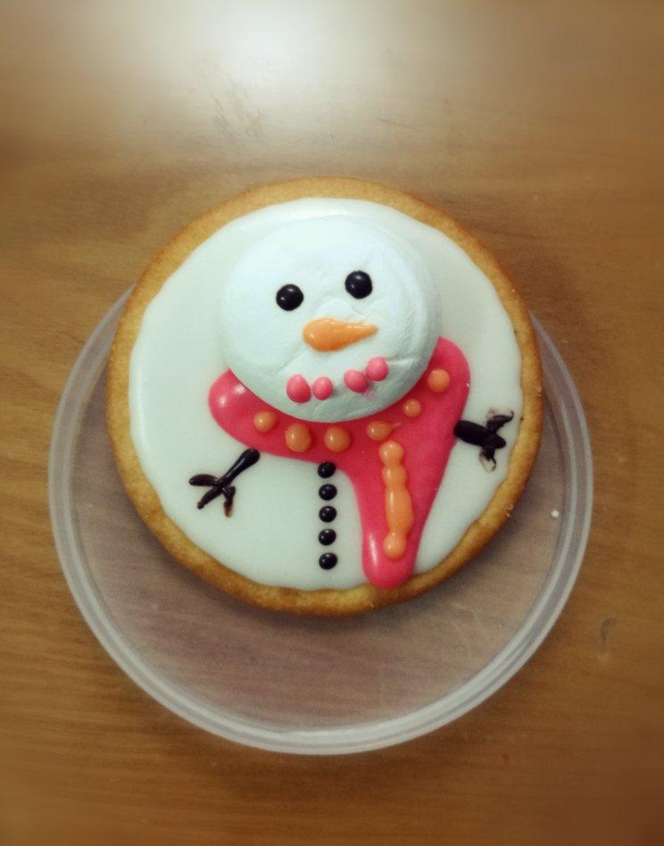 雪冰hh做的新手五分钟学会的圣诞雪人饼干