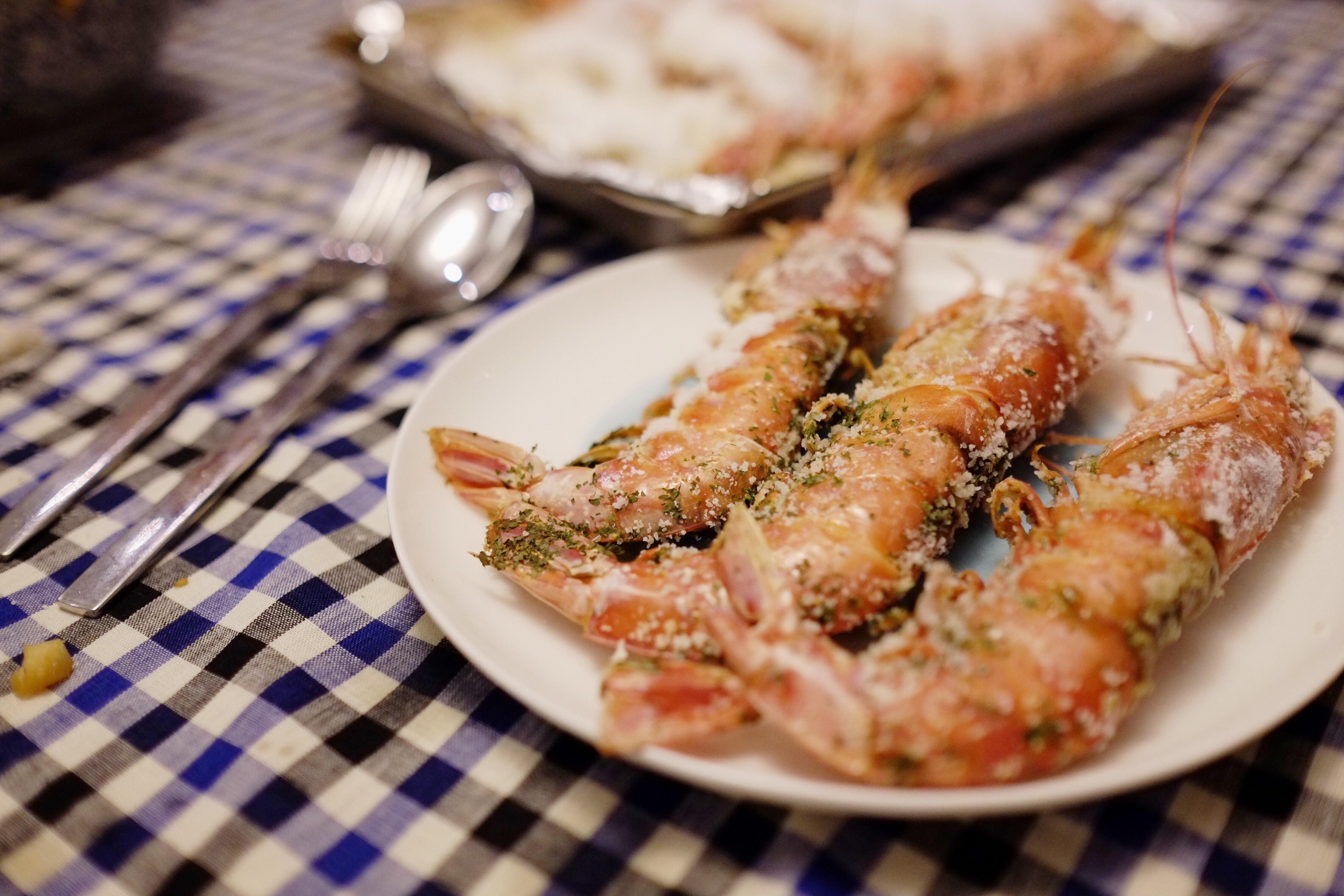 百里香海盐烤虾的做法