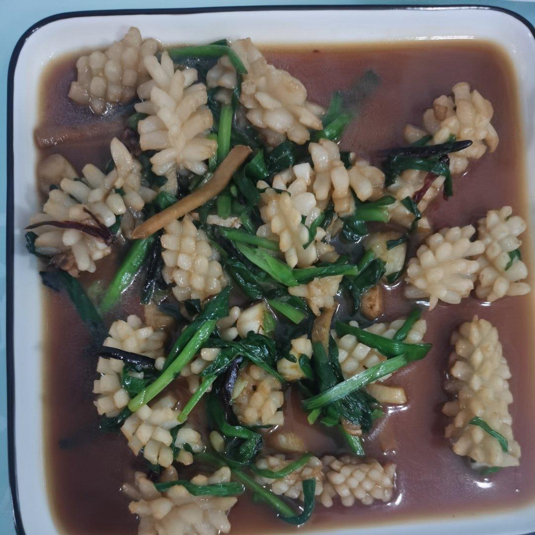 韭菜炒鱿鱼花
