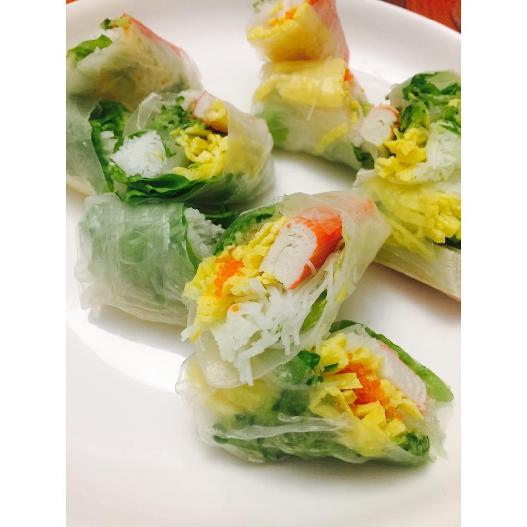 【食材包操作说明】蟹足棒什锦越南春卷