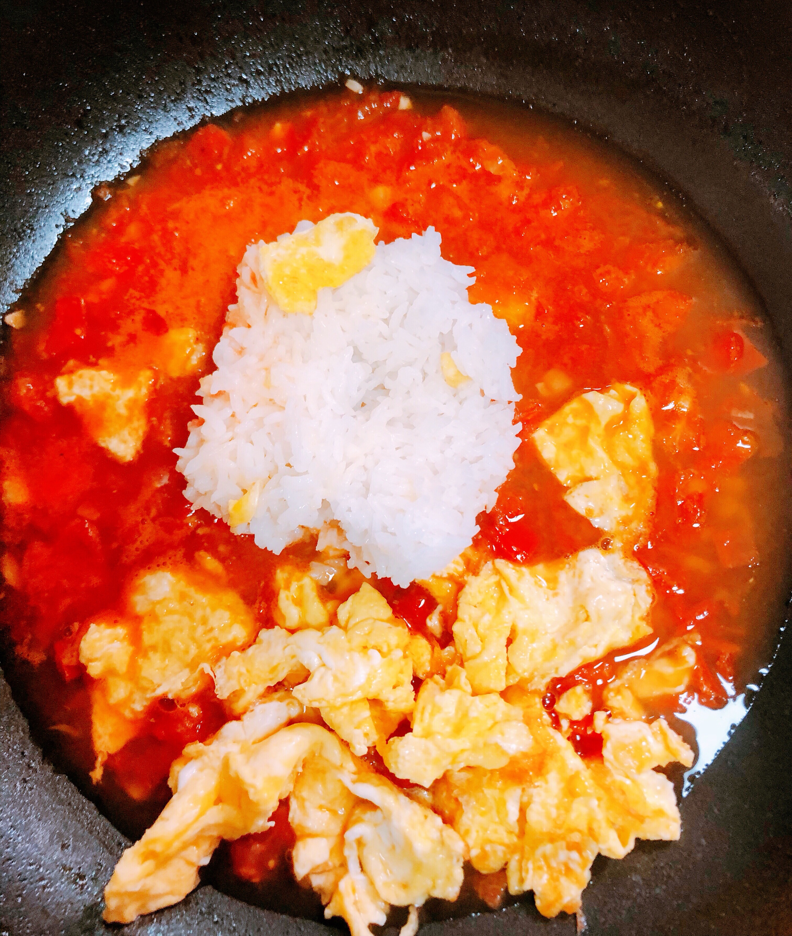 番茄鸡蛋烩饭的做法 步骤7