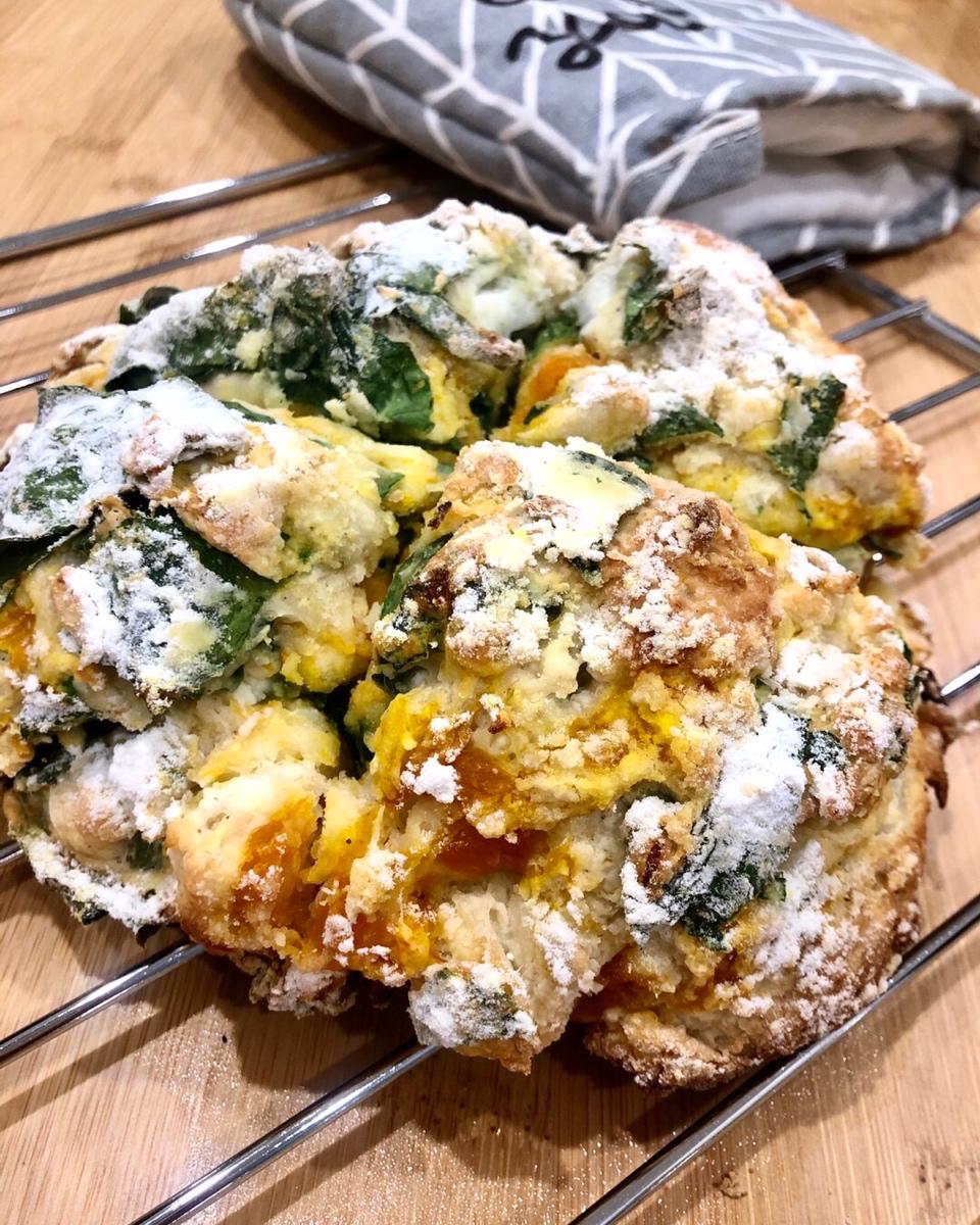 菠菜南瓜奶酪丹波面包丨健康·烘焙