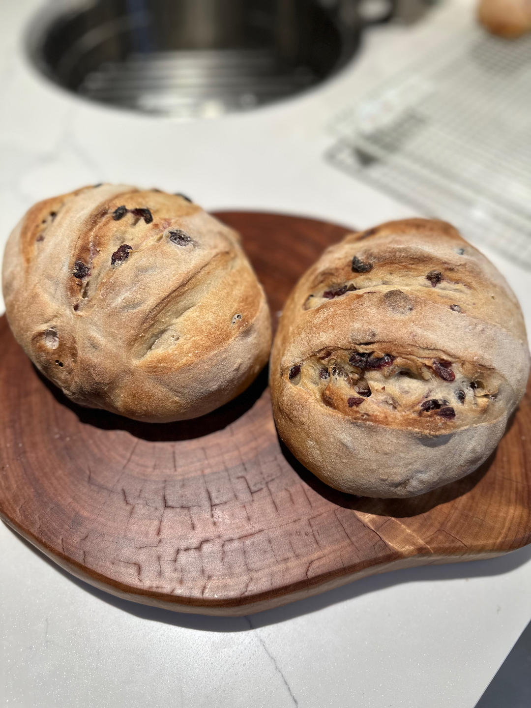 全麦坚果蔓越莓欧包~隔夜发酵