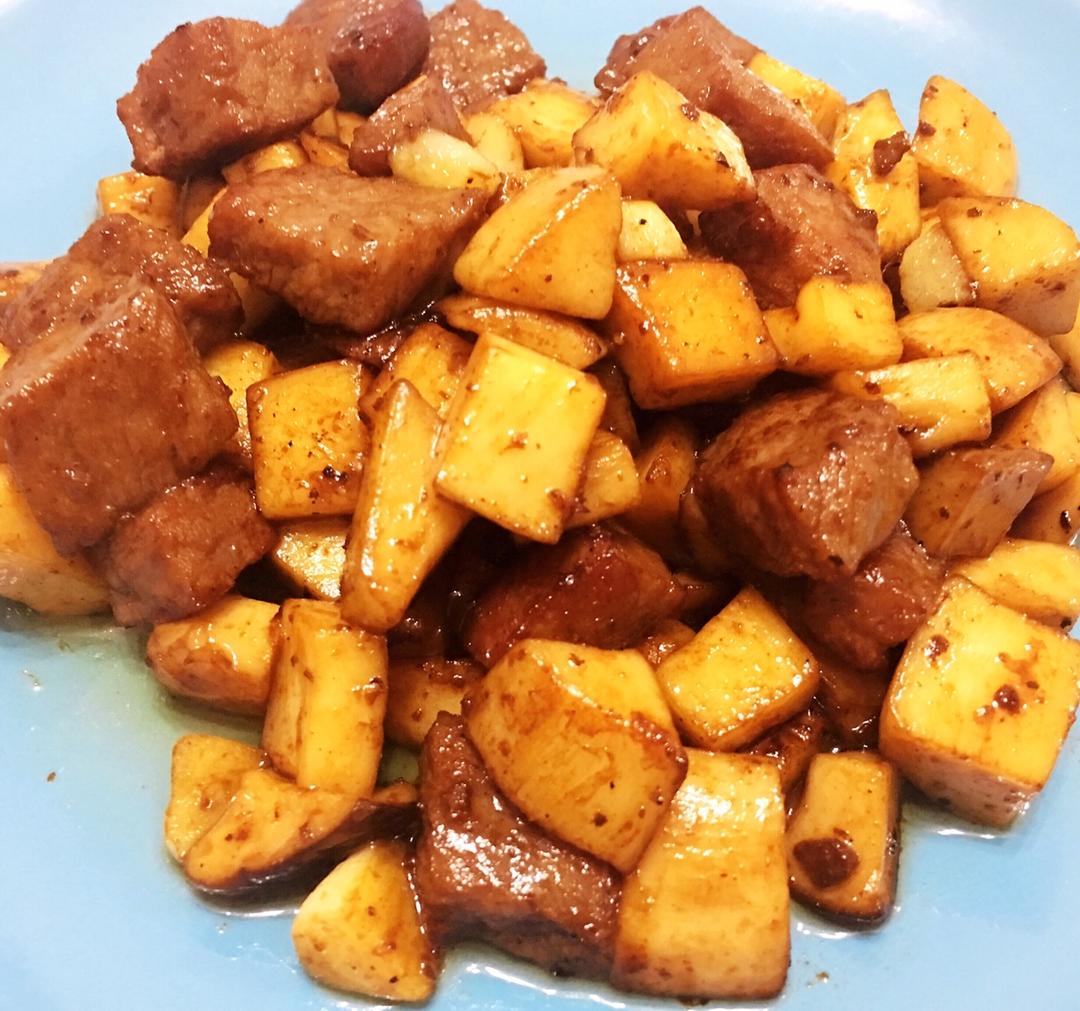 杏鲍菇炒牛肉粒