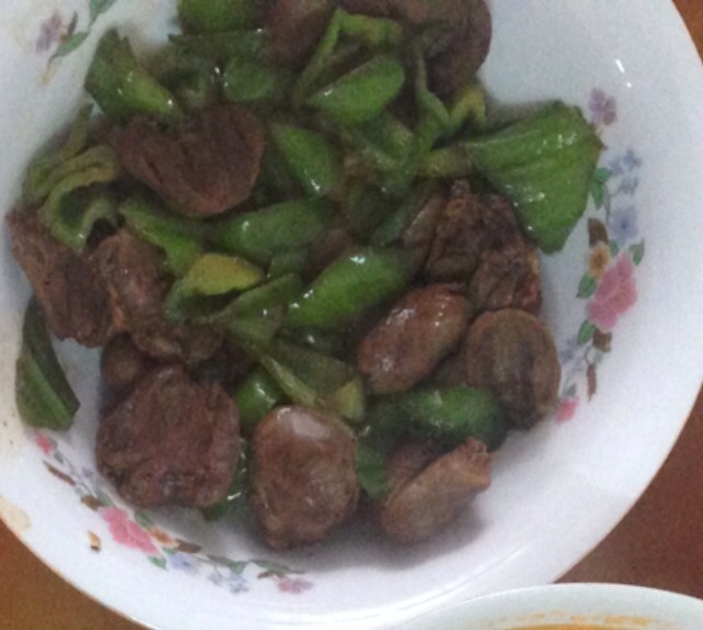 尖椒炒鸡心